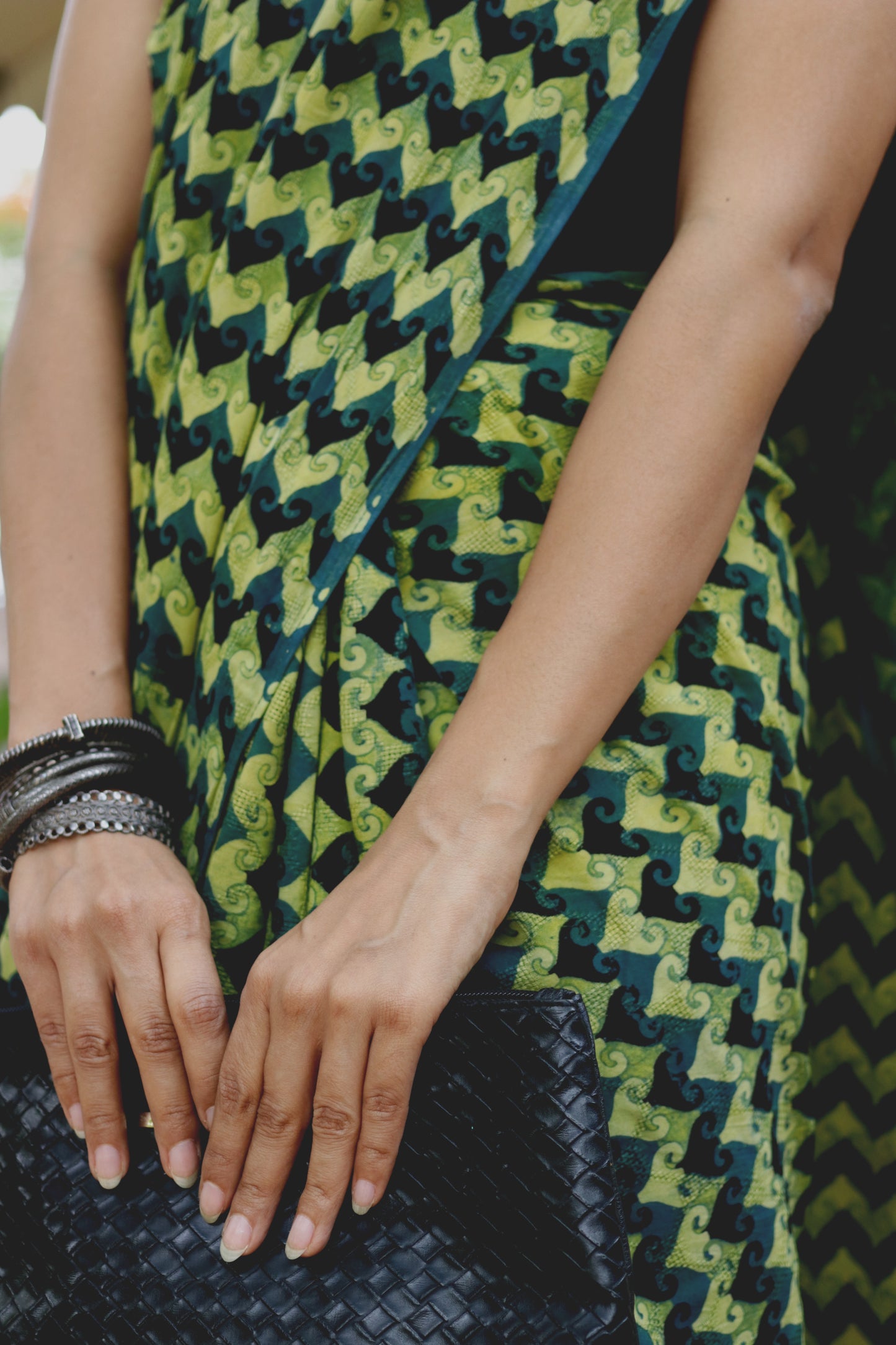 Cotton Saree Hand Printed Using Natural Dyes With Rich Textures : Maya Saree