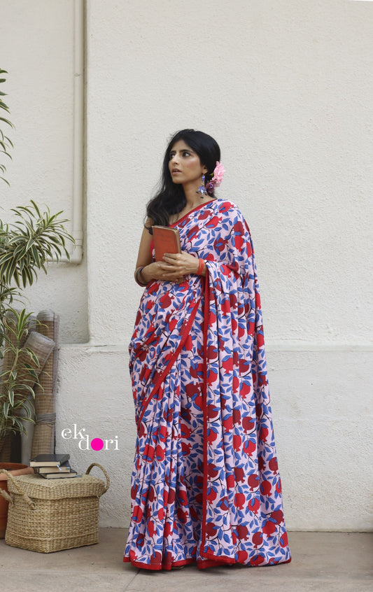 Anaar Saree In Pink: Fun Under The Sun Saree Collection : Fun Printed Sarees For Summer