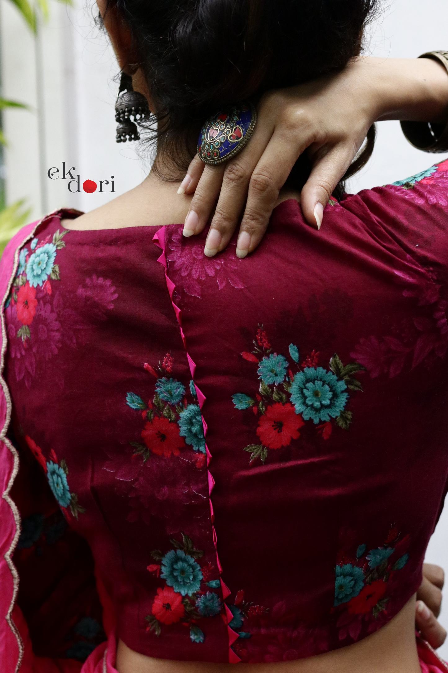 Rani Pink Saree Blouse : Buy Cotton Saree Blouse