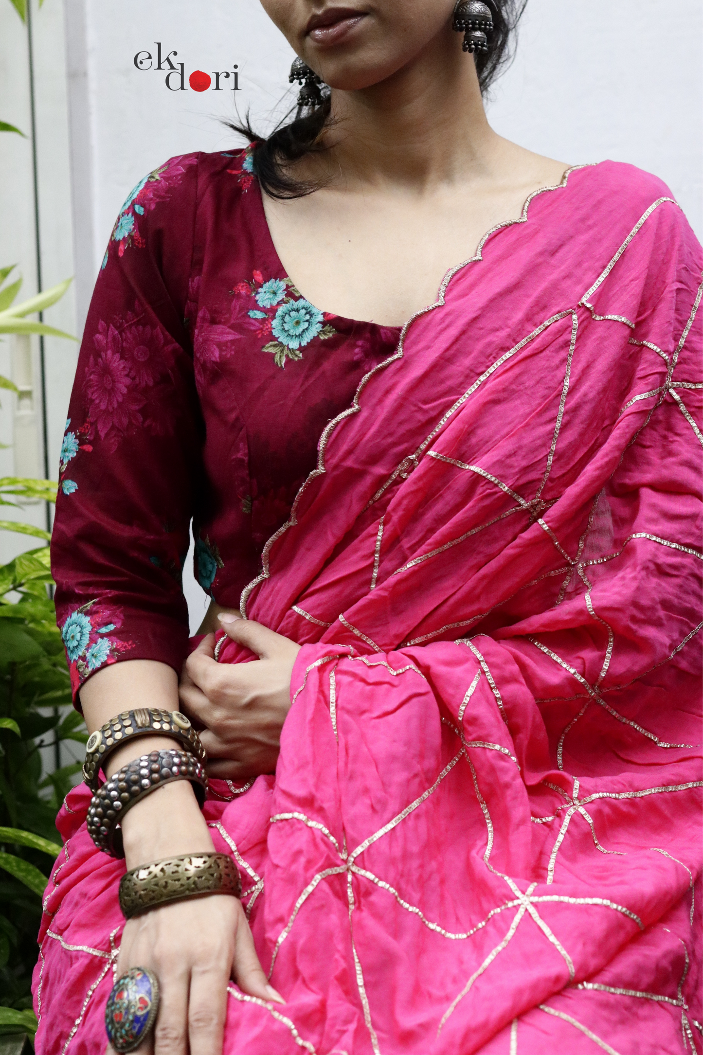 Rani Pink Saree Blouse : Buy Cotton Saree Blouse