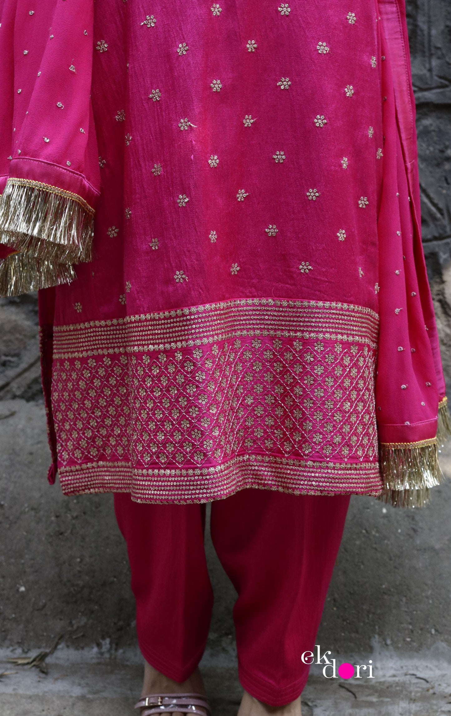 'Rooh Afza' Mashru Co-ord Set in Pink : Buy Salwaar Kurta Dupatta Festive Co-ord Set