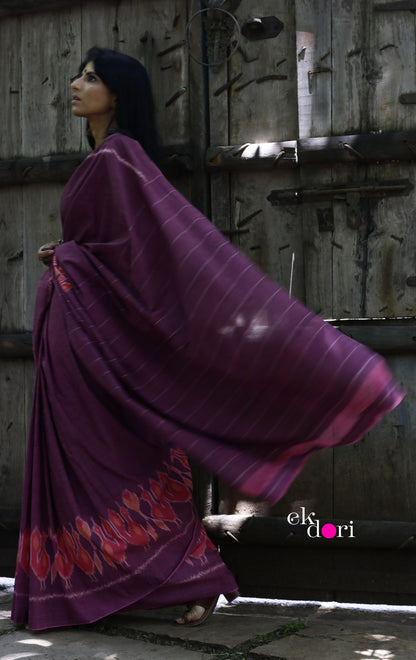 'Mor' Handloom Pochampally Ikat Saree : Workwear Saree Handloom Pochampally Ikat Saree