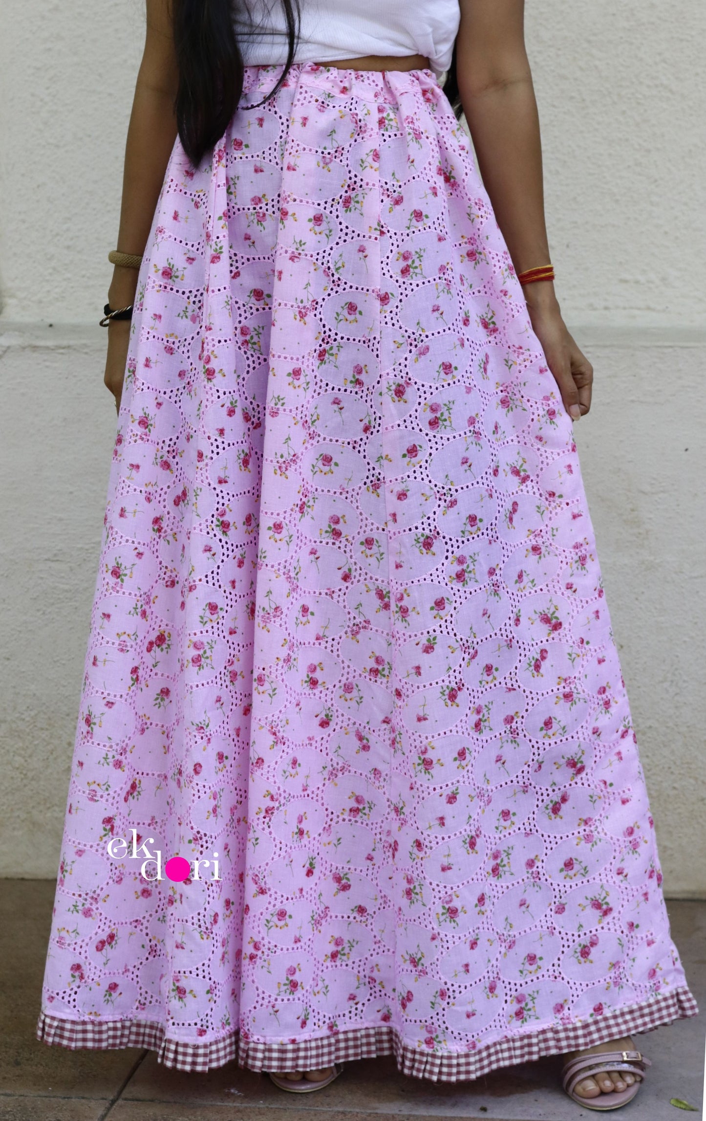 Nanis Printed Saree Petticoat : Wild Flowers Cotton Petticoat Underskirt