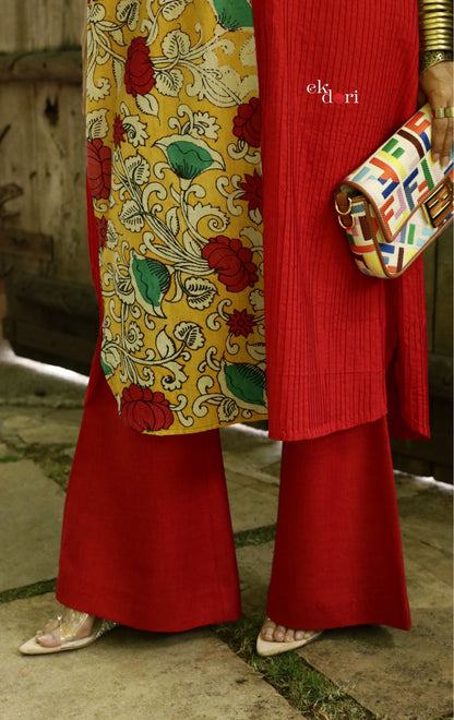 Buddha Kalamkari Kaftan Dress : Mangalgiri Cotton Kaftan Dress Kurta