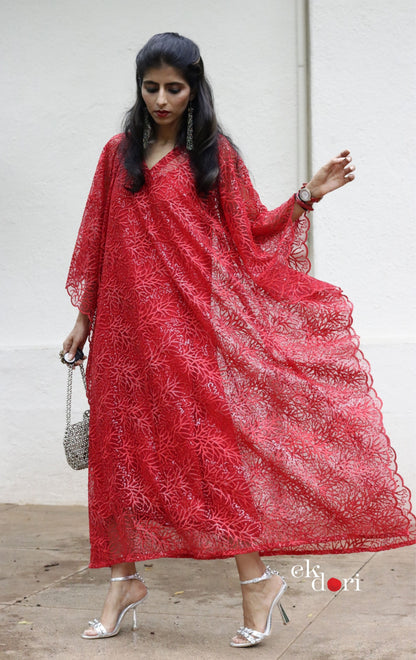 Malti Kaftan Dress : Festive Sequin Net Kaftan Kurta Dress