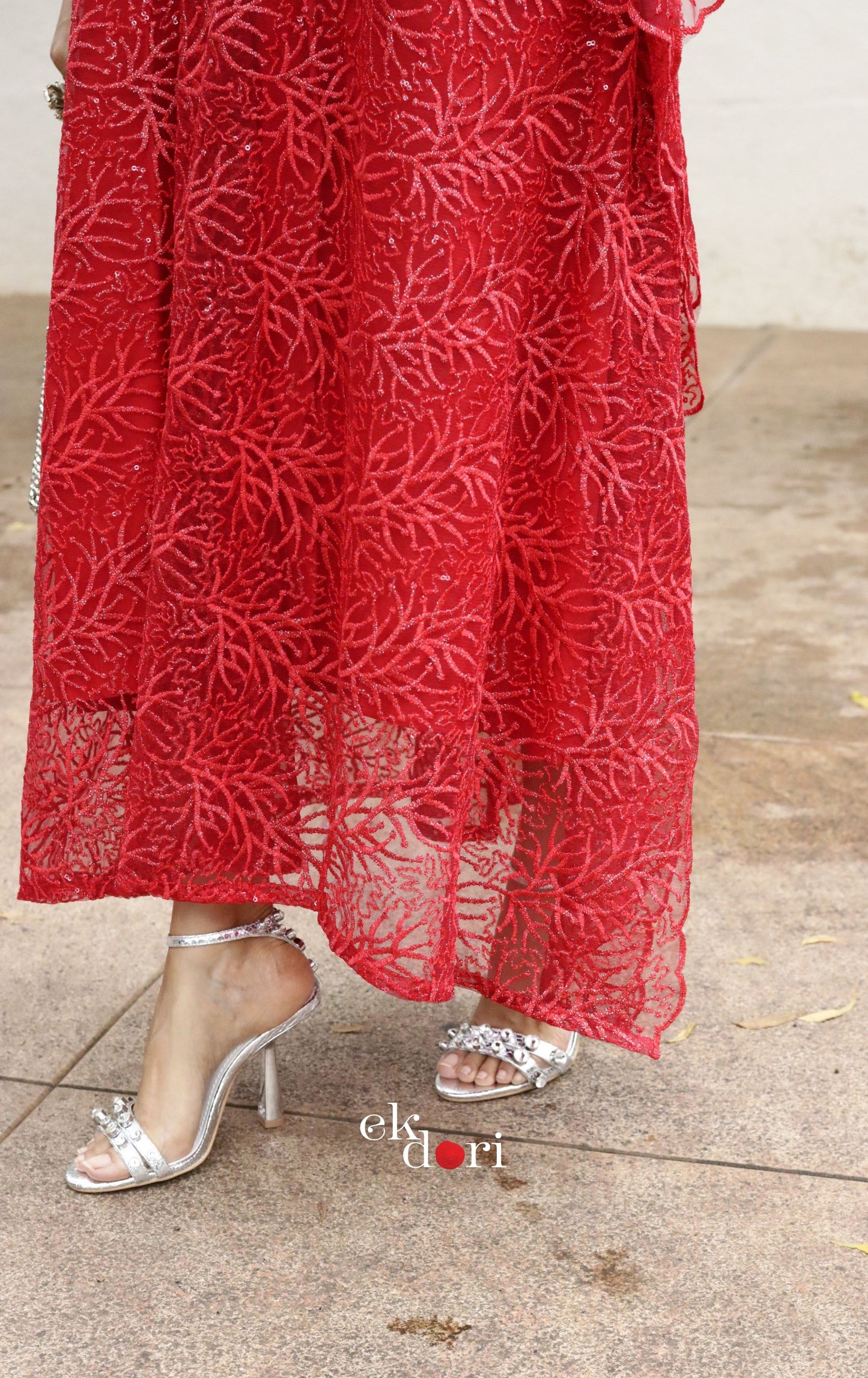 Malti Kaftan Dress : Festive Sequin Net Kaftan Kurta Dress