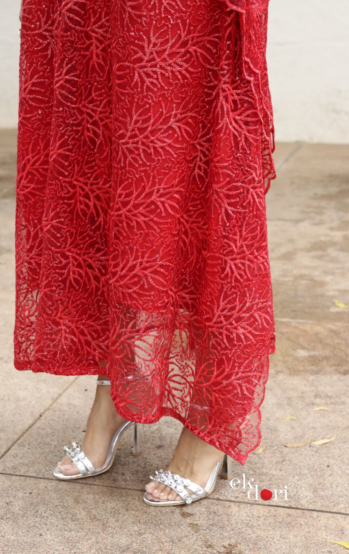 Malti Kaftan Dress : Festive Sequin Net Kaftan Kurta Dress