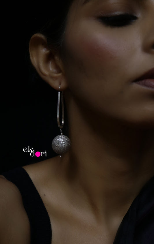 Shiny Disco Ball Silver Statement Earrings : Statement Silver Jewellery