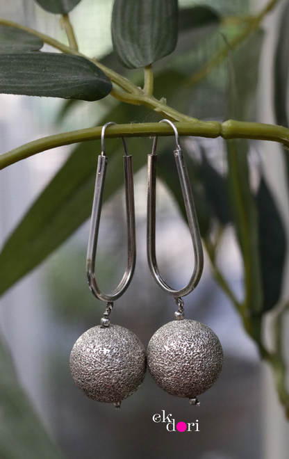 Shiny Disco Ball Silver Statement Earrings : Statement Silver Jewellery